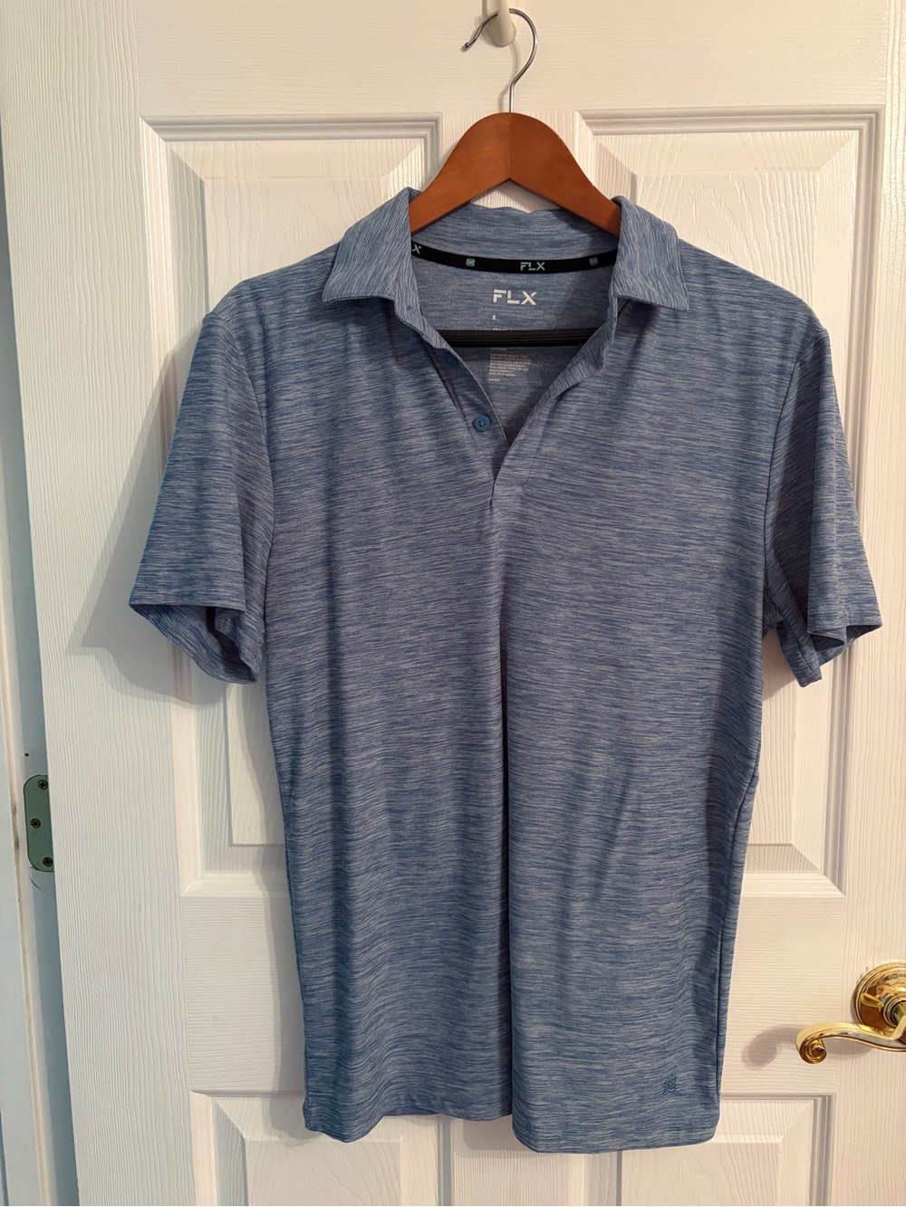 FLX Men's Blue Heather Polo - Lightweight Performance